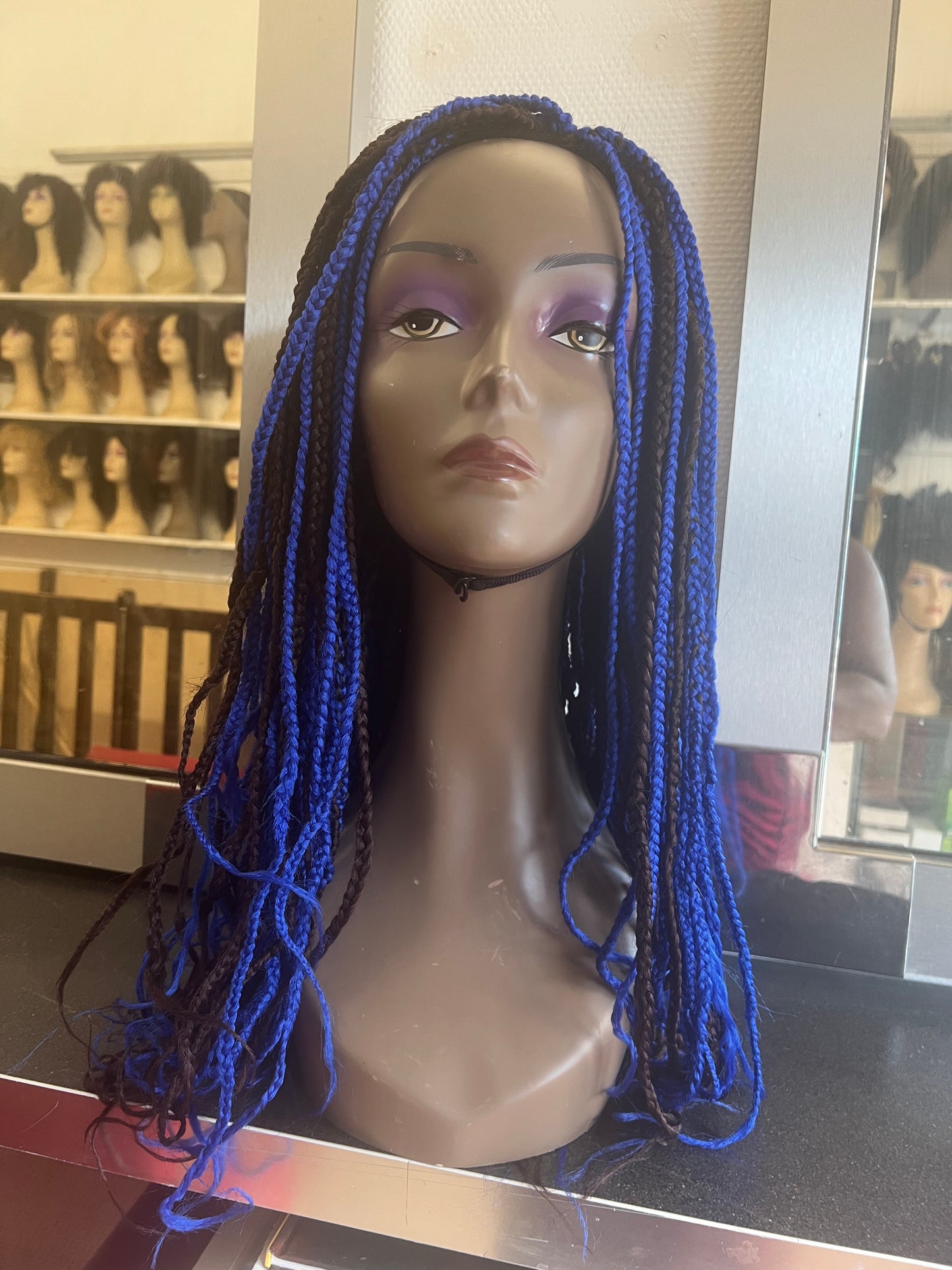 Perruque tressée bleu - Azulée