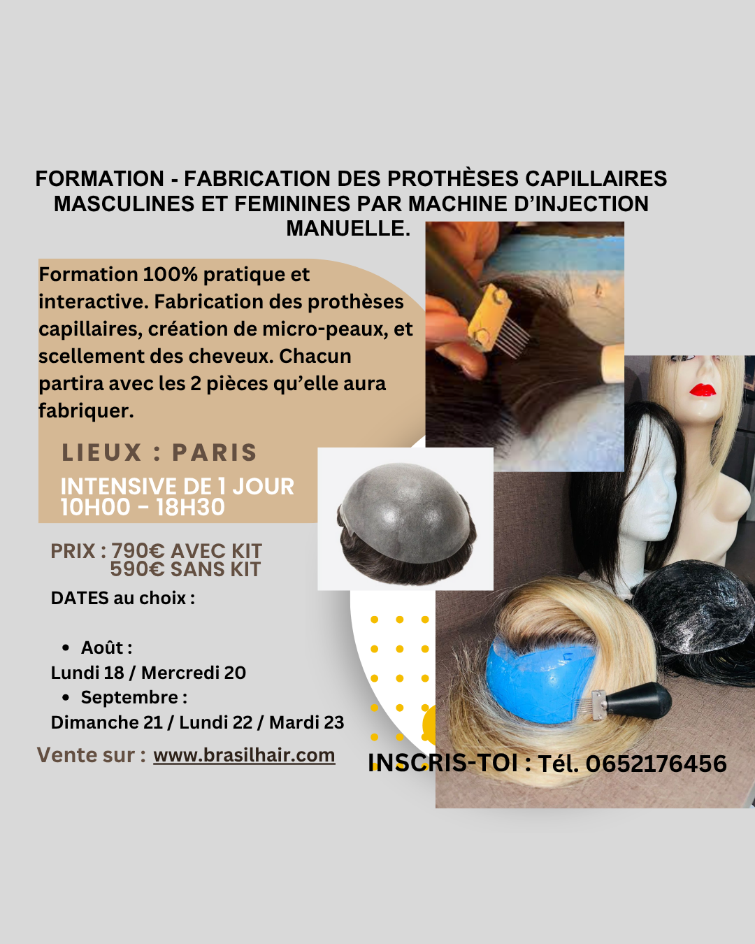 Appareil pour injection manuelle des prothèses capillaires