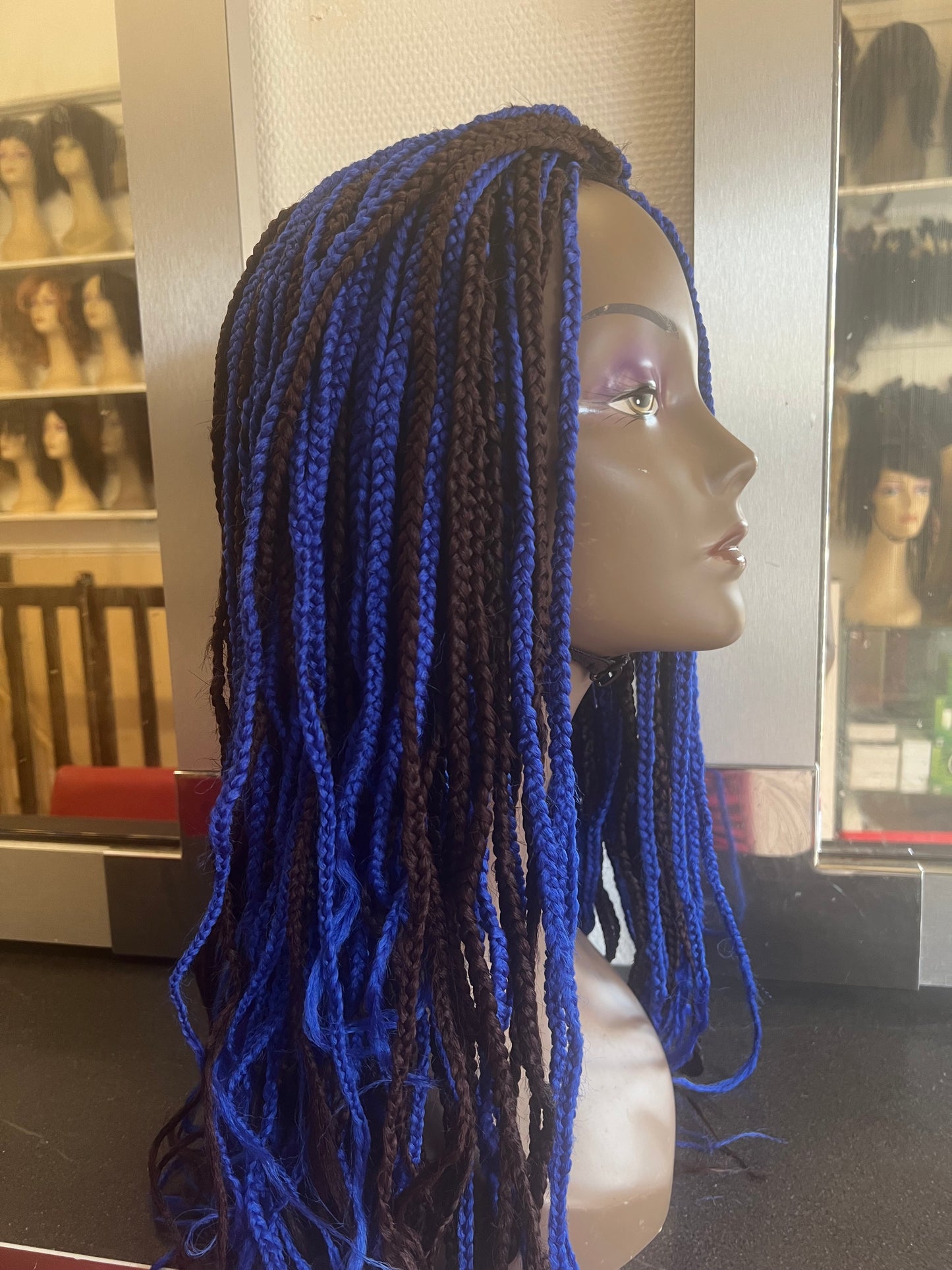 Perruque tressée bleu - Azulée