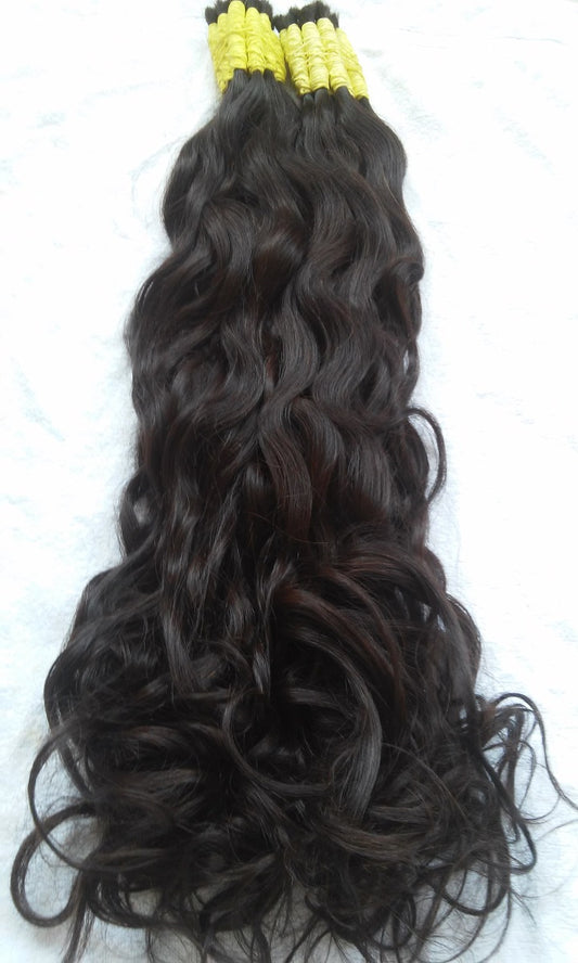 Mèches d'extension au fil cheveux Brésiliens - Grosses boucles naturelles