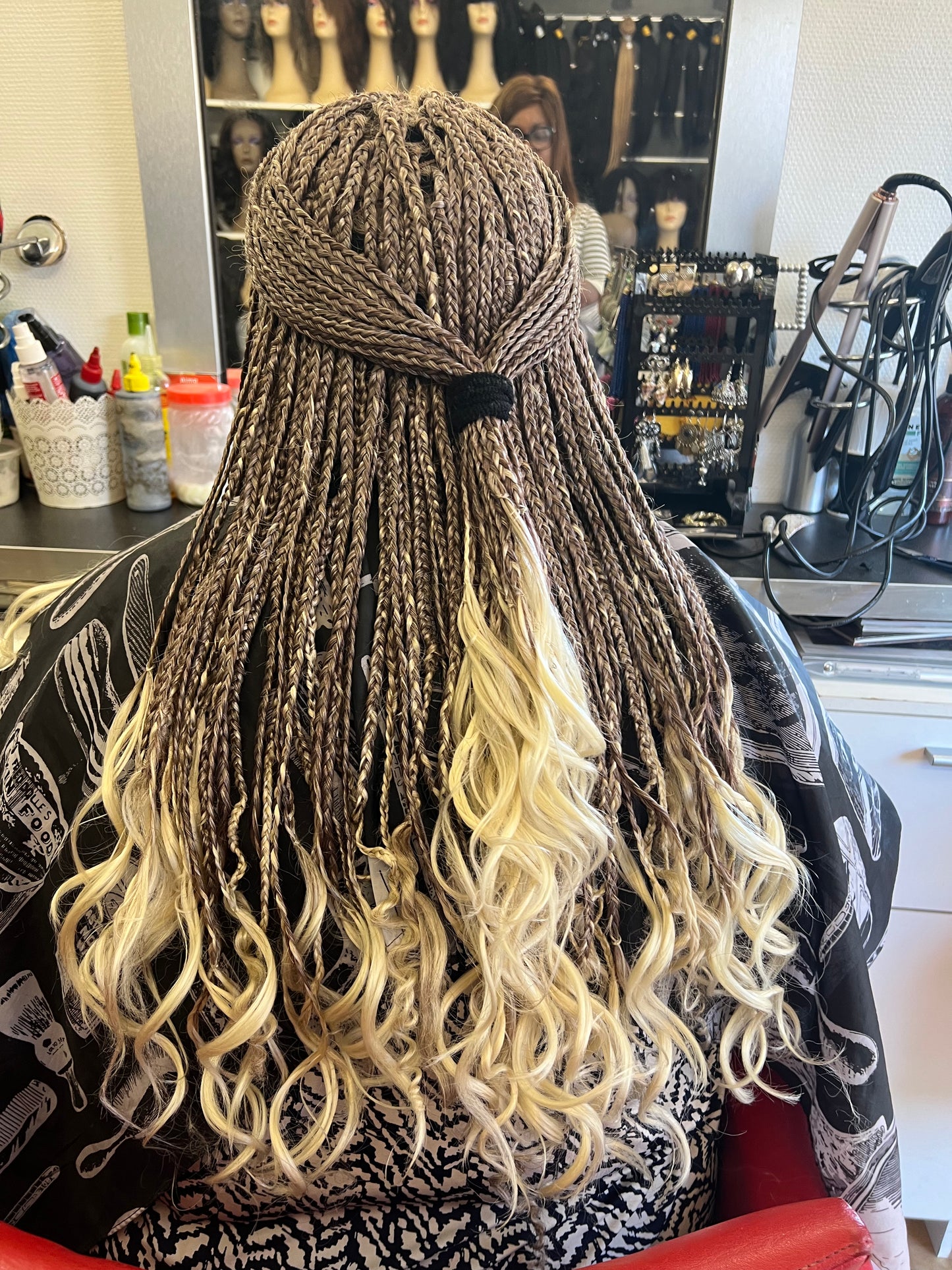 Perruque tressée aux pointes blondes Dinha