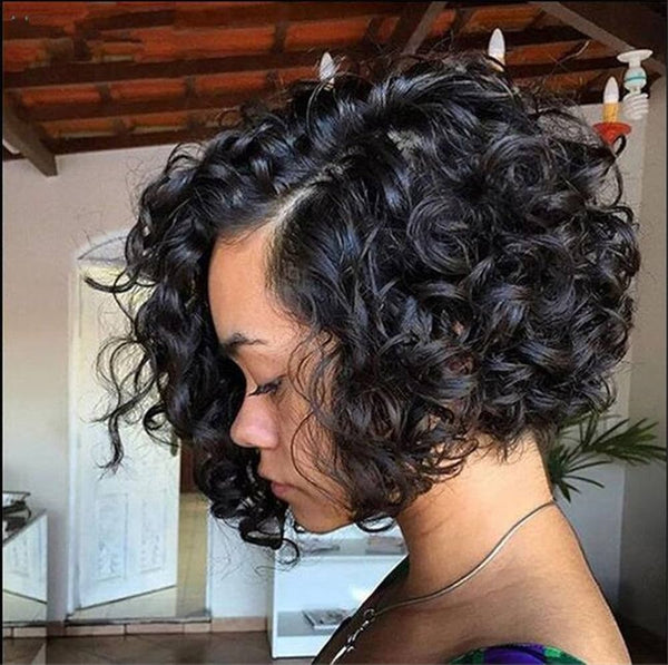 Perruque avec closure en vrais cheveux humains raw grosse boucles - Cheridan
