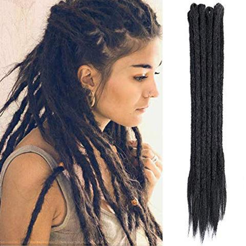 Dreadlocks châtain foncé cheveux Européens largeur 0,8 cm x 10 dreads par paquet