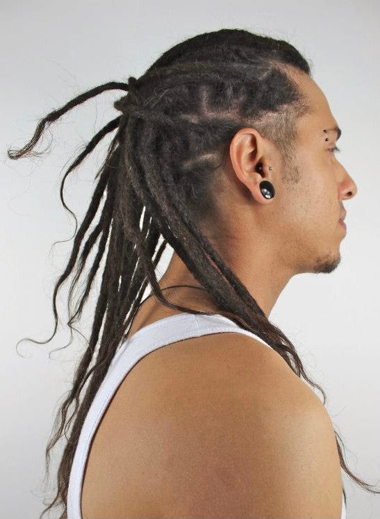 Dreadlocks châtain foncé cheveux Européens largeur 0,6 cm x 10 dreads par paquet