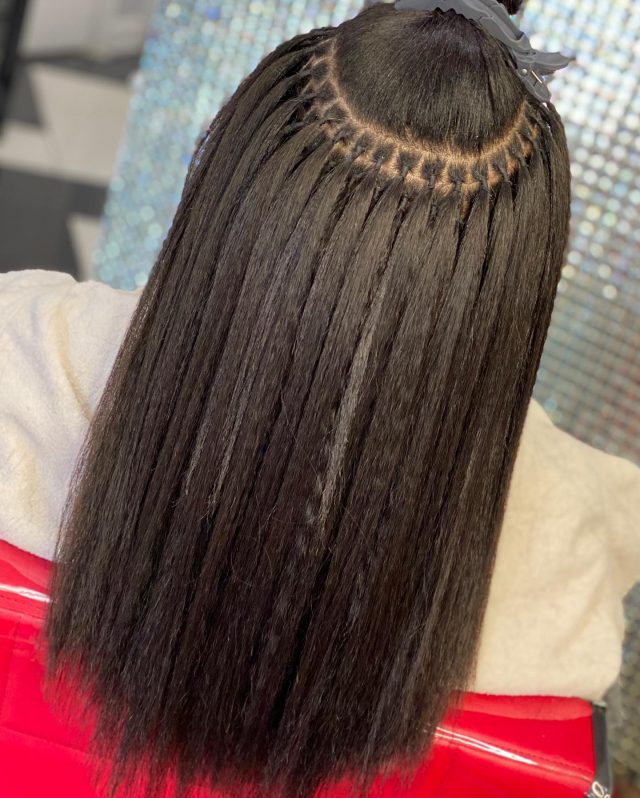 PROMO - Forfait 1 : Extension au fil technique brésilienne (120 grammes cheveux inclus)