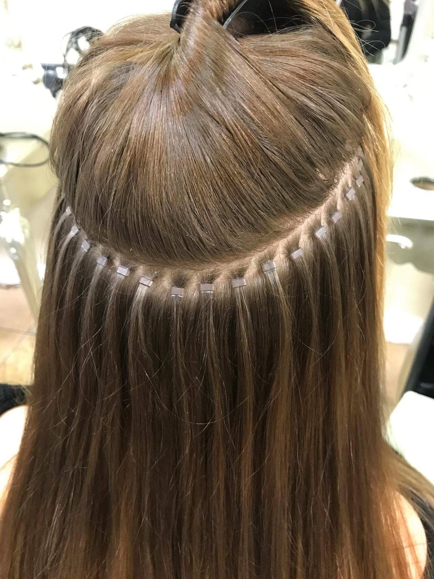 Forfait 8 : Tissage aux anneaux + mèches 18" ou 20" comprises