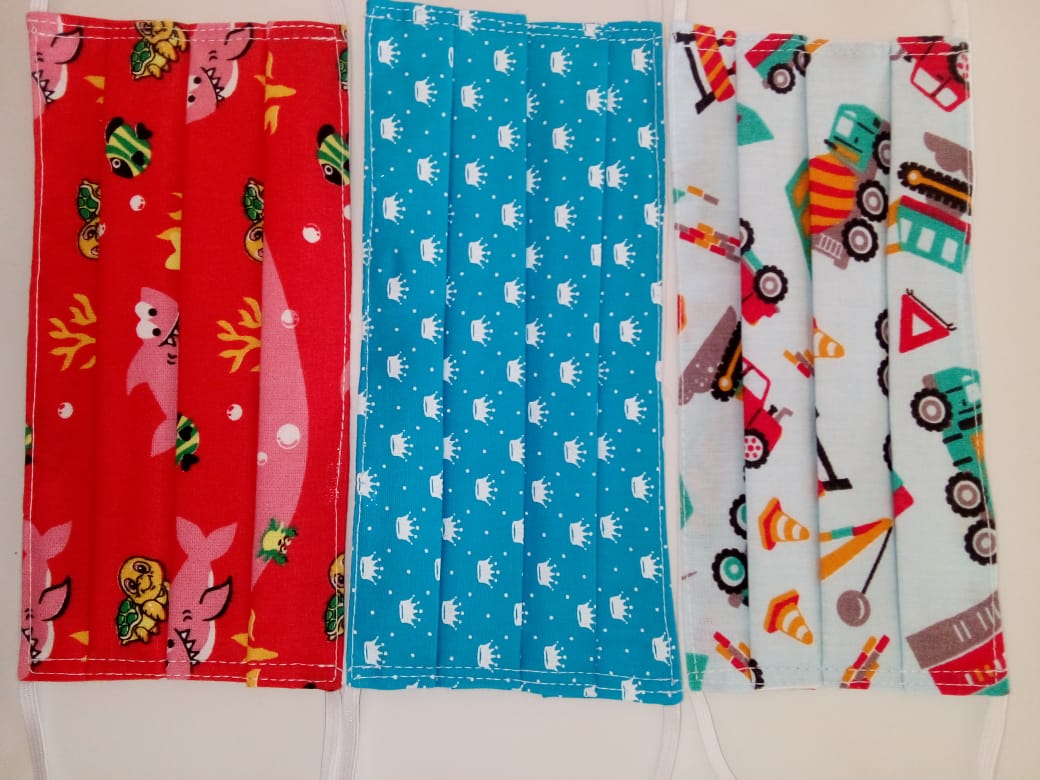 Masque en tissu lavable et réutilisable - 3 pcs