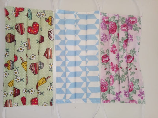 Masque en tissu lavable et réutilisable - 3 pcs