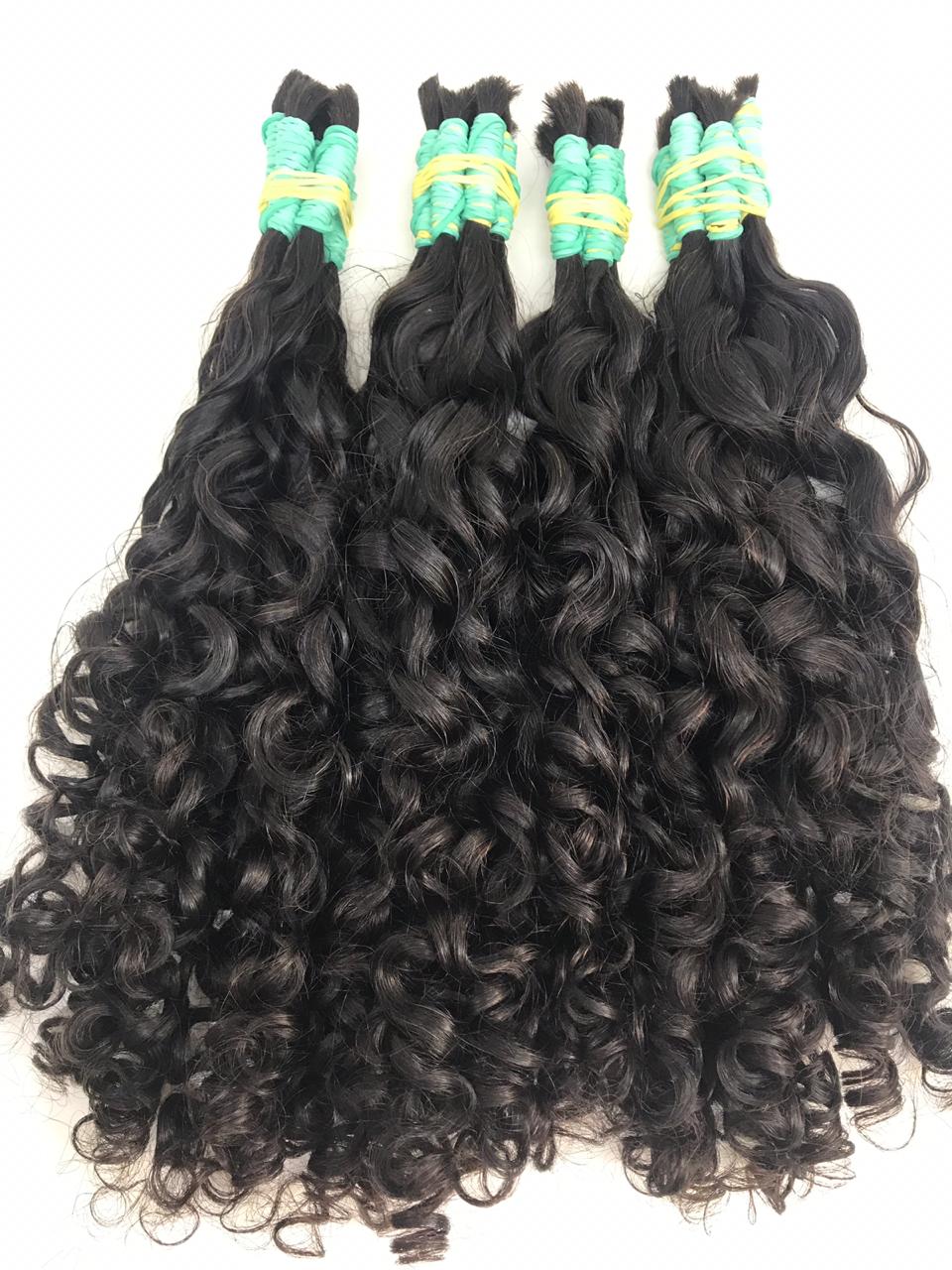 Mèches d'extension au fil cheveux Brésiliens - Grosses boucles naturelles