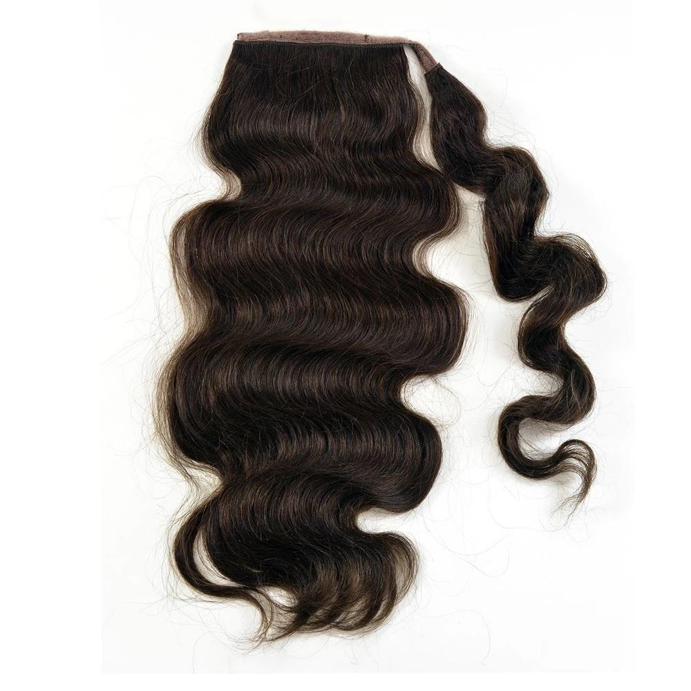 Qeue de cheval cheveux raides couleur noire naturelle