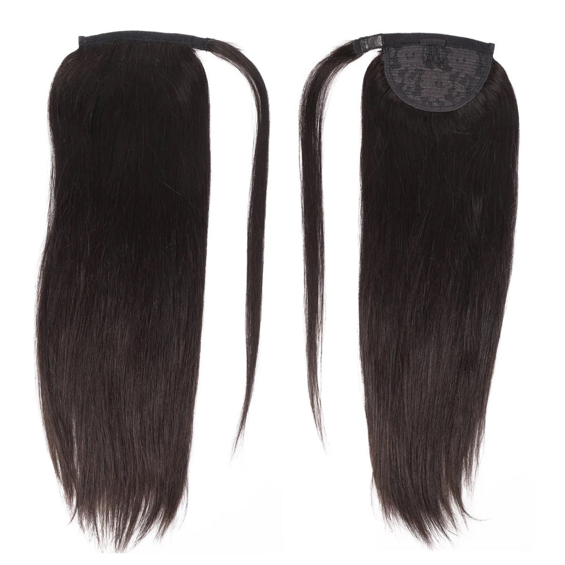 Natural black straight hair ponytail