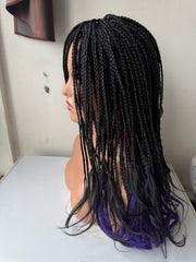 Perruque tressée pony pointes violettes -  NIELY