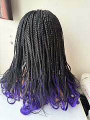 Perruque tressée pony pointes violettes -  NIELY