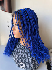 Belinda lace - Perruque Full  Lace wig tressée bleue