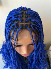 Belinda lace - Perruque Full  Lace wig tressée bleue