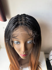 ELisa - Full lace semi brésilienne yaki lisse en cheveux semi naturels
