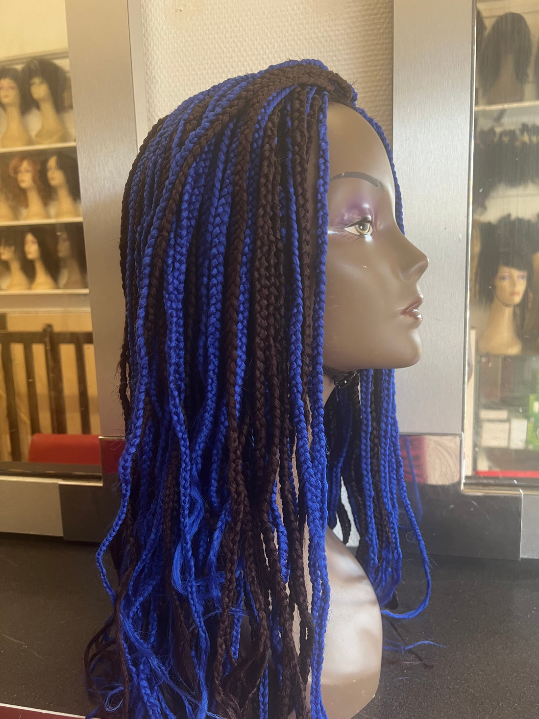 Perruque tressée bleu - Azulée