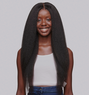 Perruque avec closure raie au milieu ou de côté en cheveux brésiliens kinky straight - Cheridan