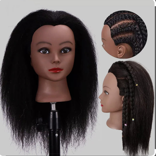 Tête Mannequin Malléable afro d'apprentissage coiffure