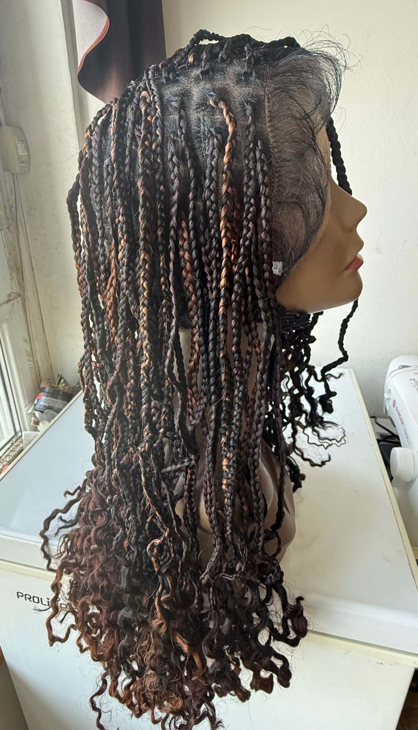 Perruque full lace wig tressée box braid avec baby hair - Brenda