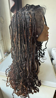 Perruque full lace wig tressée box braid avec baby hair - Brenda