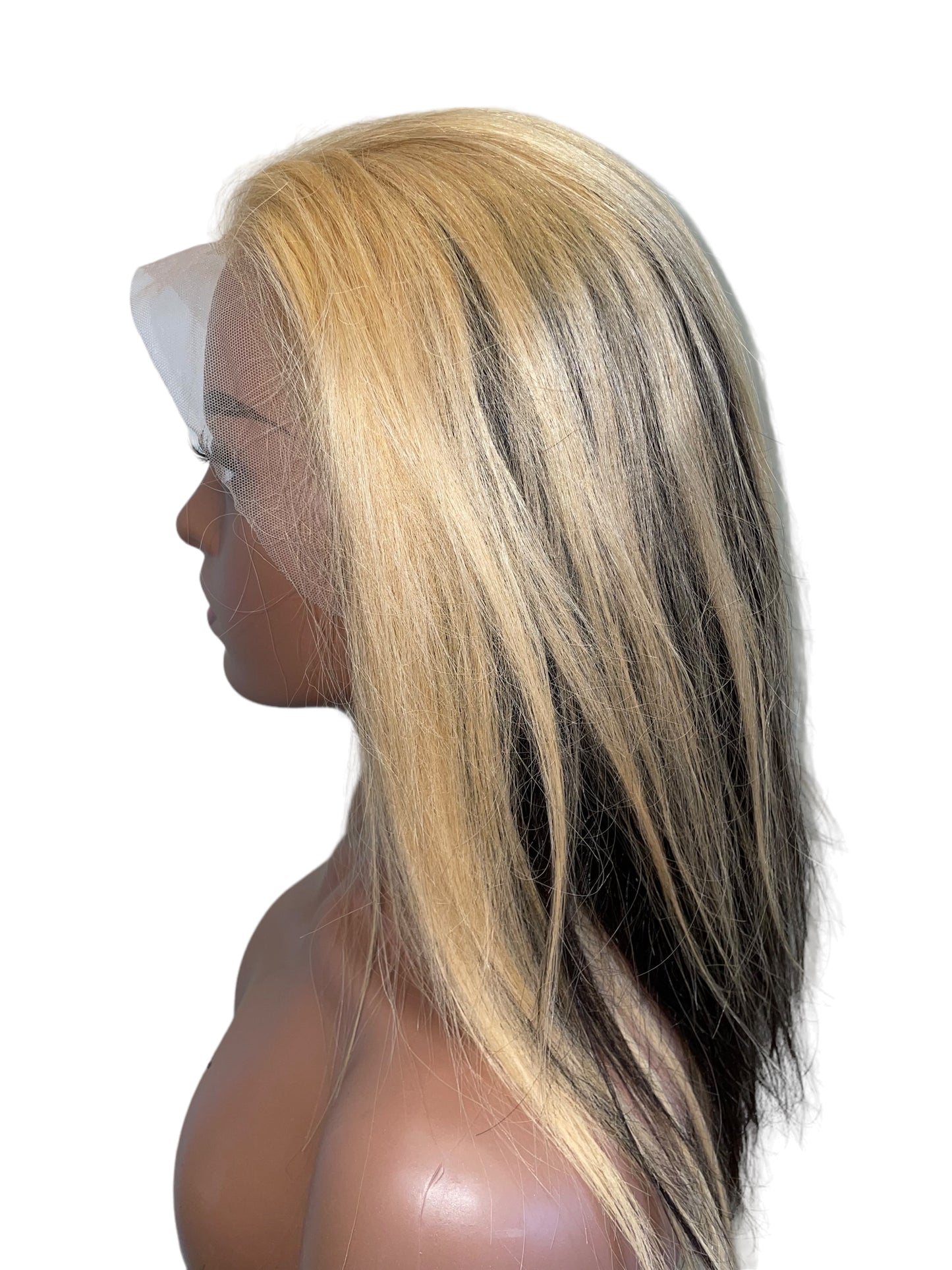 Perruque Front lace wig Cheveux brésiliens Tye and Dye blond lisses Gloria