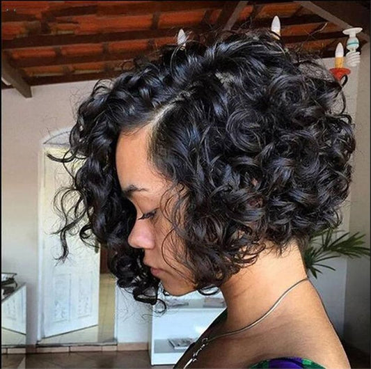 Perruque avec closure en vrais cheveux humains raw grosse boucles - Cheridan