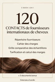 EBOOK 4 EN 1 - 120 CONTACTS INTERNATIONAUX DE FOURNISSEURS DE CHEVEUX