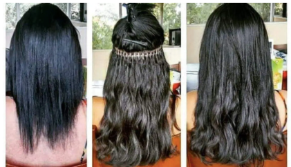 Extension au fil cheveux Brésiliens - Ondulés