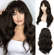 Peruca brasileira com franja de cabelo raw ondulado natural - Lindorie