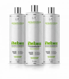 Kit Grande de Alisamento Brasileiro - 1 litro (3 peças: Champô + Redutor de Volume + Bálsamo)