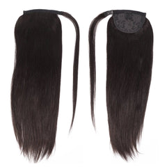 Natural black straight hair ponytail